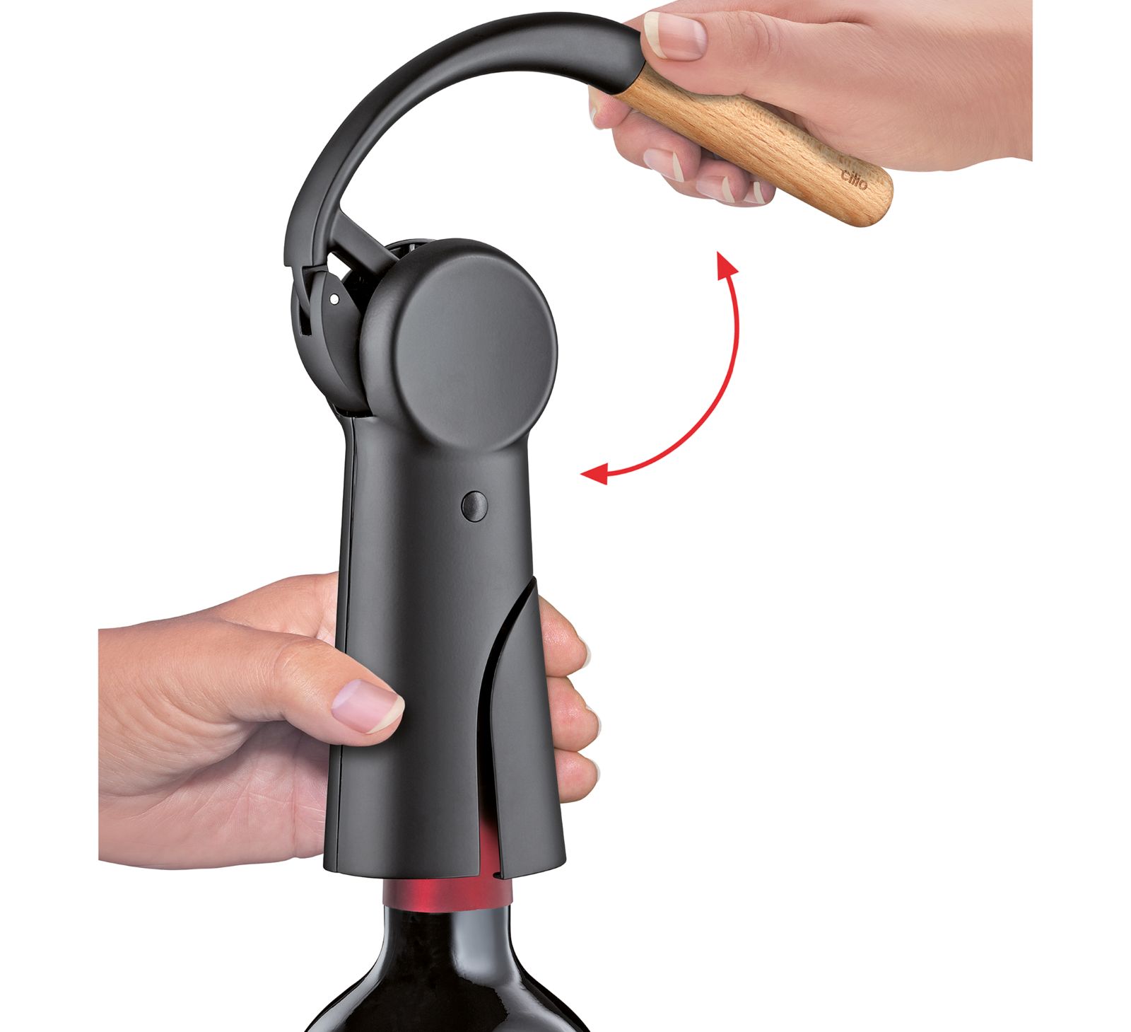 151411 Perfektní číšnická vývrtka černá barva CILIO